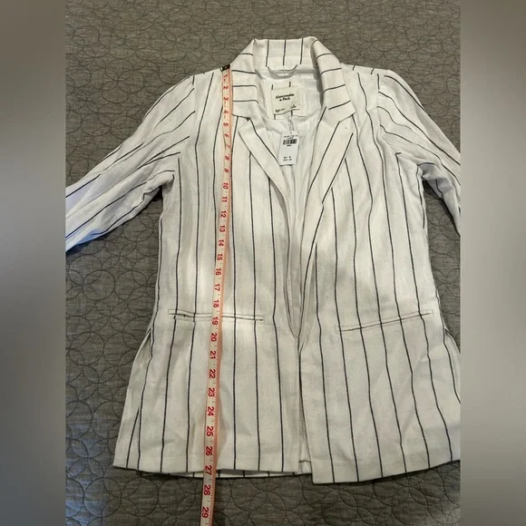 Abercrombie & Fitch striped linen lightweight open blazer jacket small NWT - Picture 5 of 7